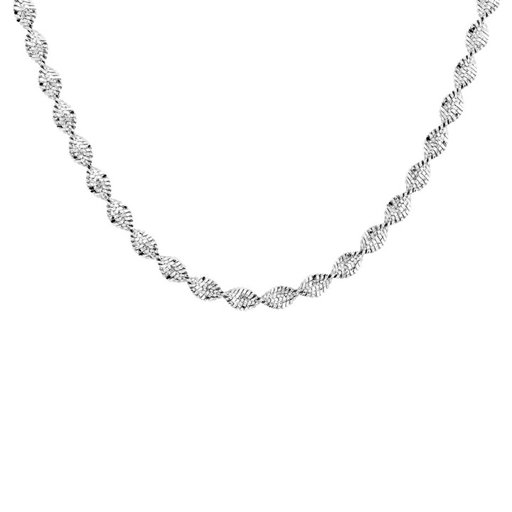Silver Twisted Sparkle Chain - 18in - F8814