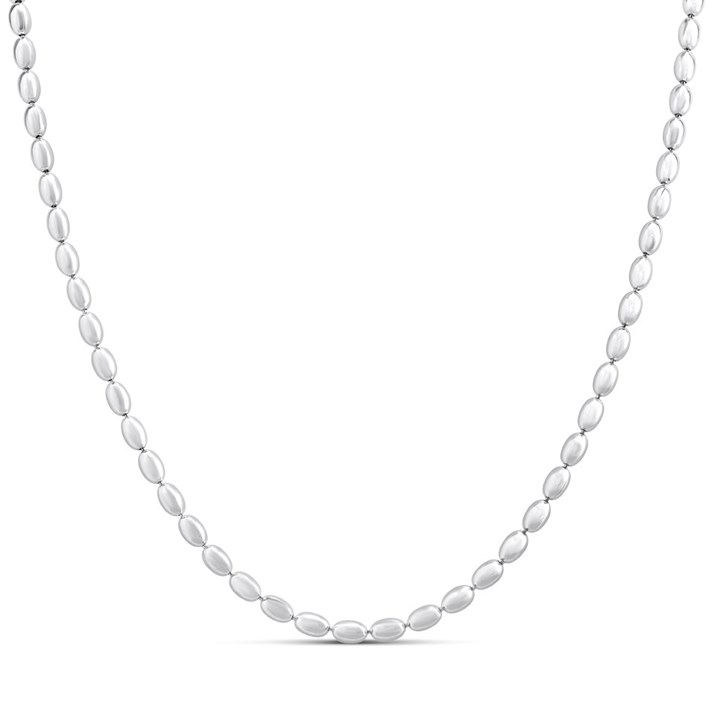 Silver Polished Pebble Necklace - F8821