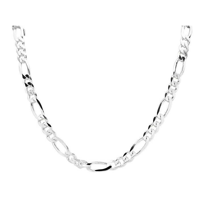 Silver 7mm Wide Figaro Chain - 20in - F9115