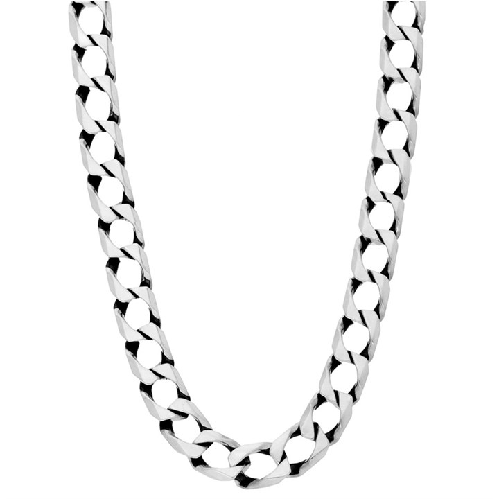 Oxidised Silver 10mm Wide Curb Chain - 20in - F9118