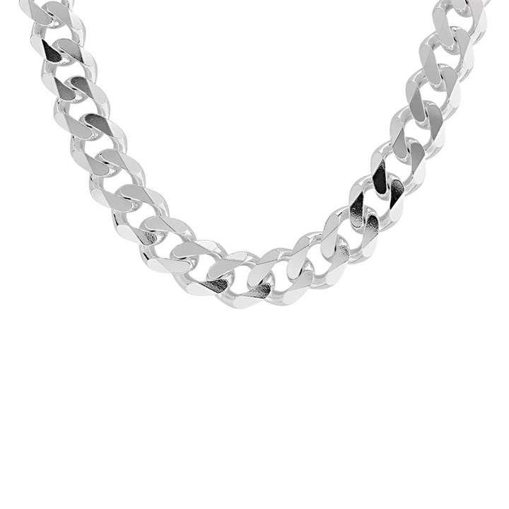 Silver 10mm Wide Curb Chain - 20in - F9123
