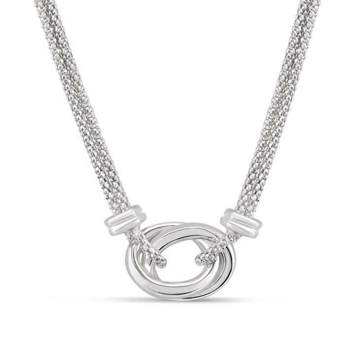Silver Knot Link Necklet - F9515