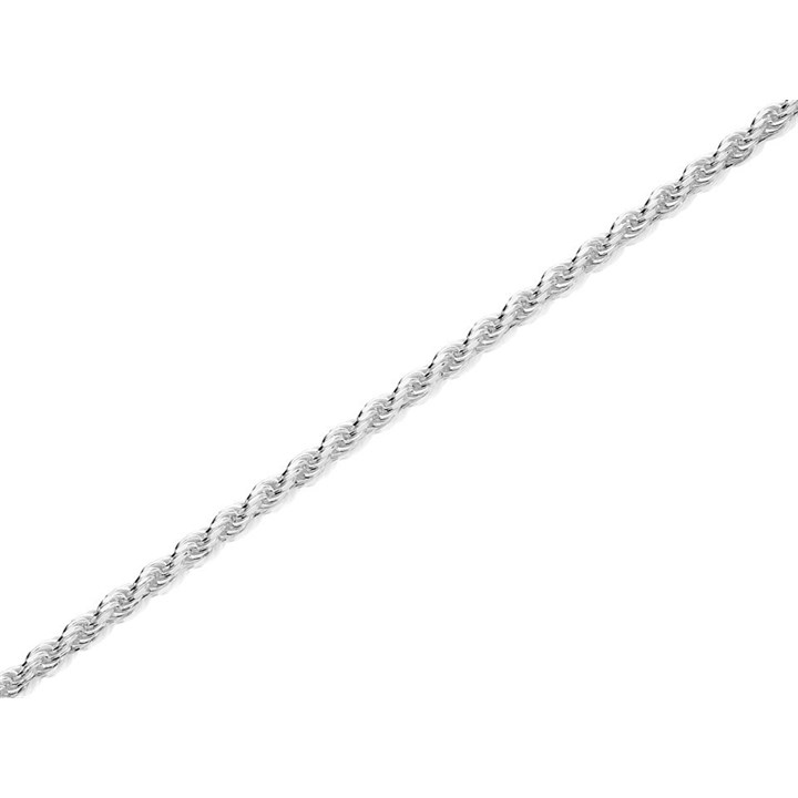 Silver 2mm Wide Diamond Cut Rope Chain - 24in - F9549