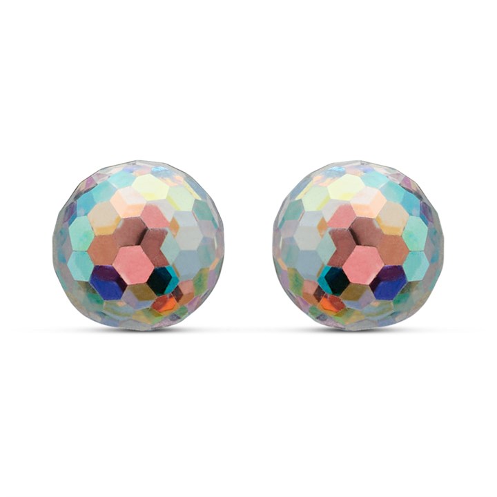 9ct Gold 6mm Crystal Ball Stud Earrings - G01116