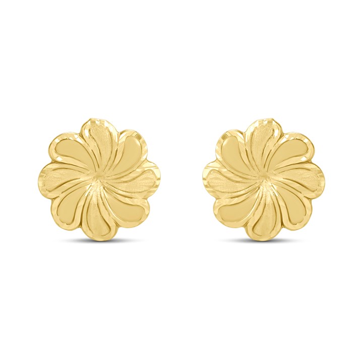 9ct Gold Flower Stud Earrings - G02109