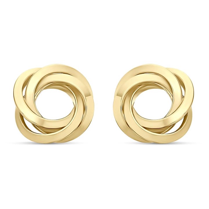 9ct Gold Twisted Circle Stud Earrings - 6mm - G0241