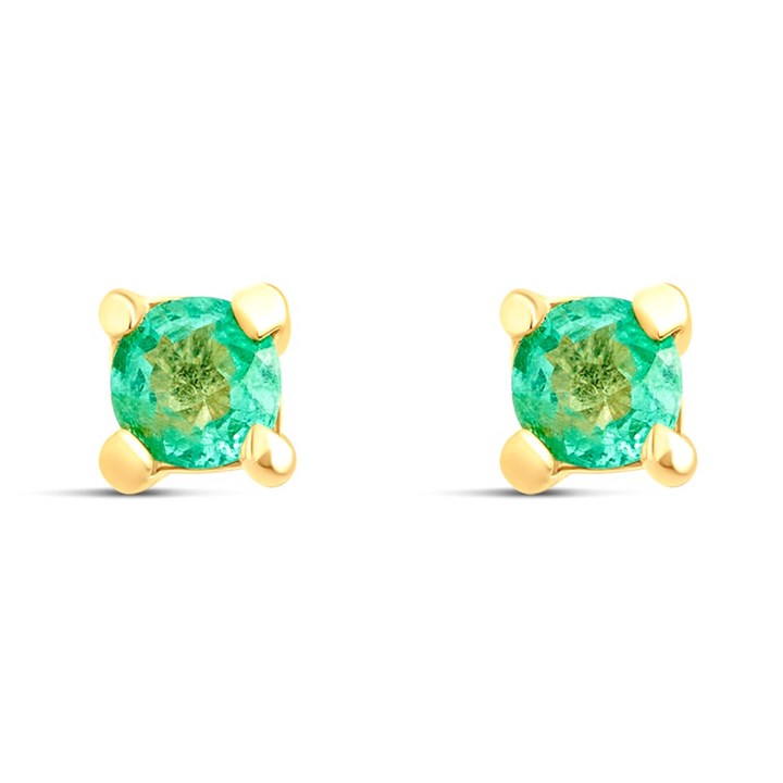 9ct Gold Emerald Stud Earrings - 3mm - G04111