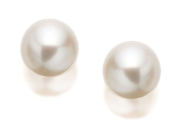 9ct Gold Japanese Akoya Cultured Pearl Stud Earrings - 3.5-4mm - G0475