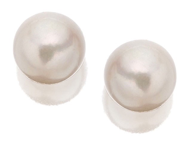 9ct Gold Japanese Akoya Cultured Pearl Stud Earrings - 5-5.5mm - G0477