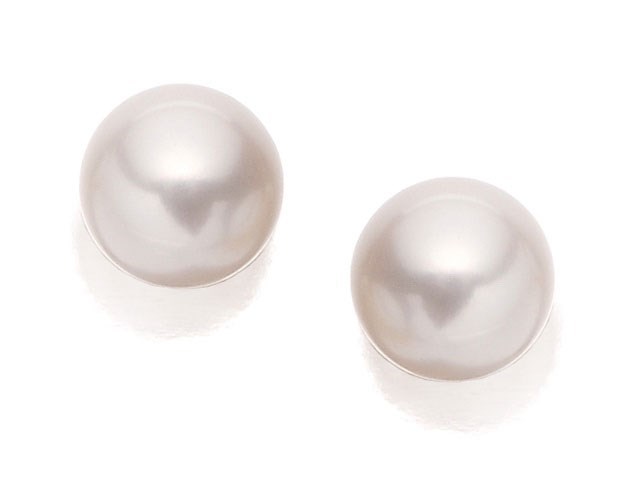 9ct Gold Japanese Akoya Cultured Pearl Stud Earrings - 6.5-7mm - G0479