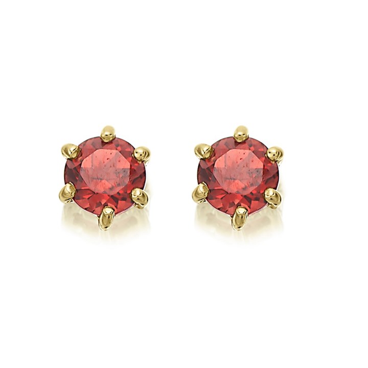 9ct Gold Garnet Stud Earrings - 5mm - G0492