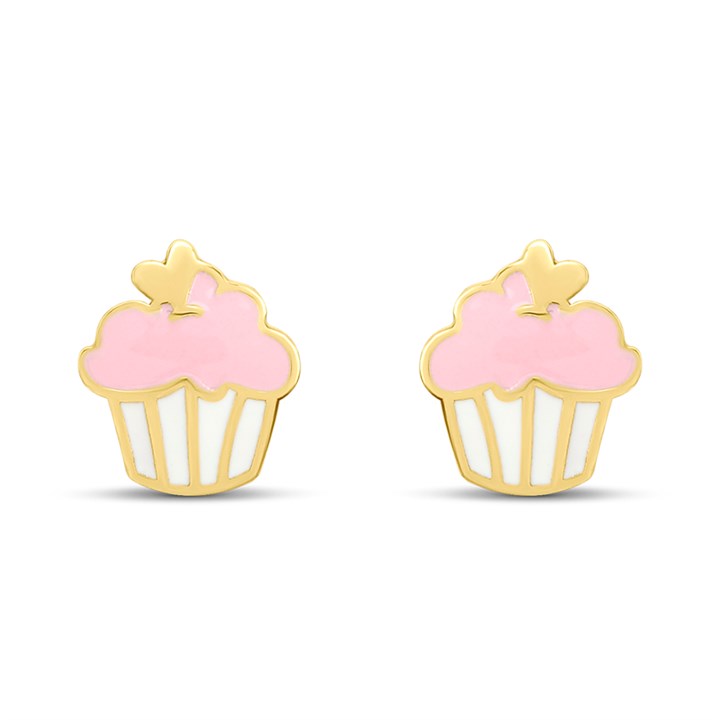9ct Gold Cupcake Stud Earrings - G0829