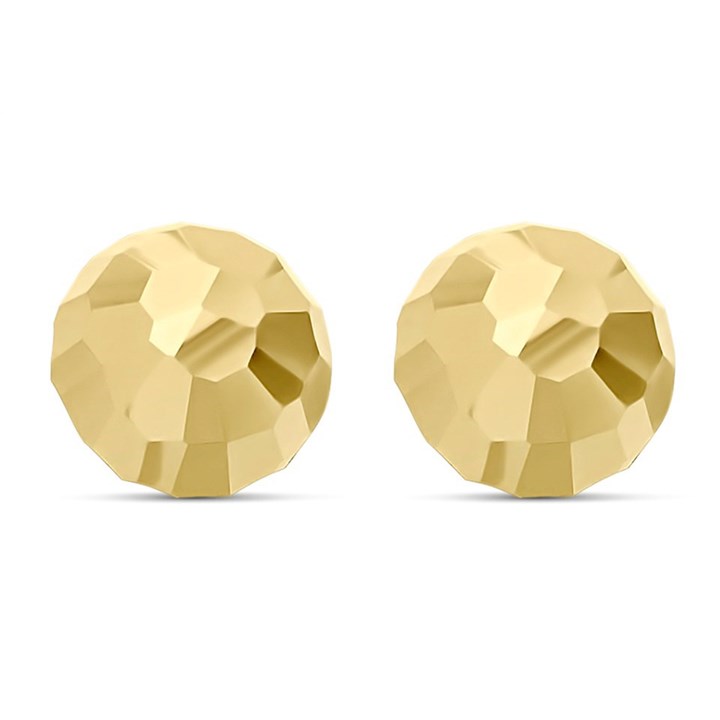 9ct Gold Sparkle Ball Stud Earrings - 6mm - G0833