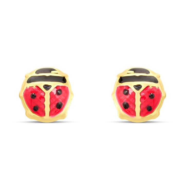 9ct Gold Ladybird Stud Earrings - G0861