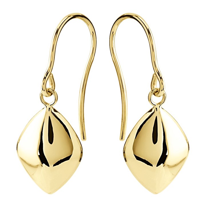 9ct Gold Hook Wire Earrings - 25mm drop - G1114