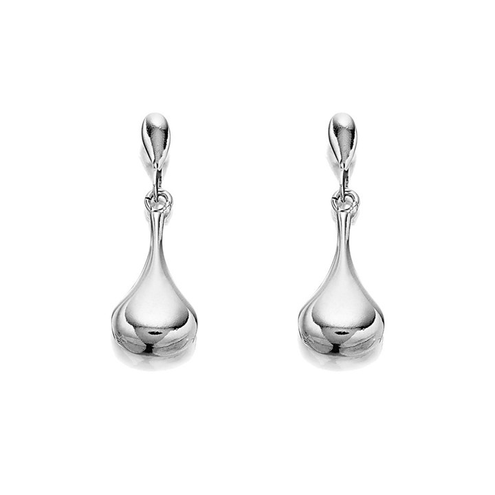 9ct White Gold Drop Earrings - 22mm drop - G1443