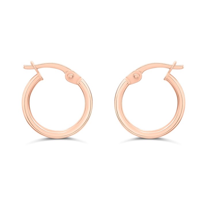 9ct Rose Gold 10mm Hoop Earrings - G2050