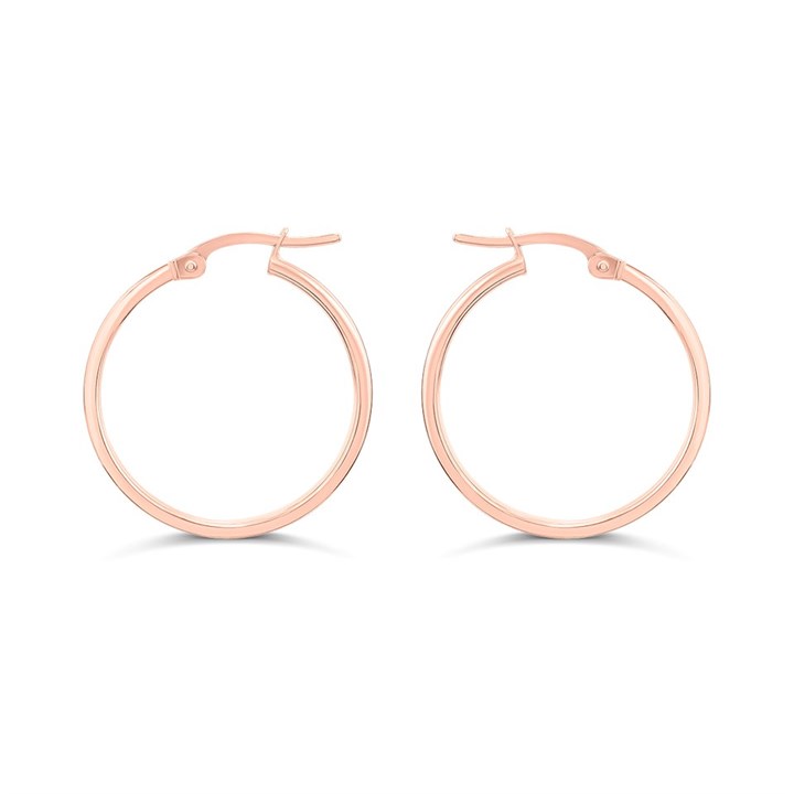 9ct Rose Gold 20mm Hoop Earrings - G2051