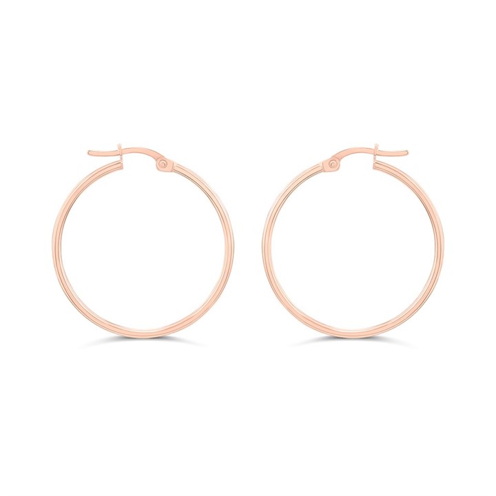 9ct Rose Gold 25mm Hoop Earrings - G2052