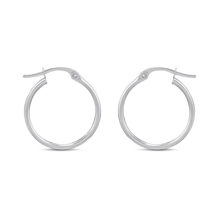 9ct White Gold Hoop Earrings - G24102