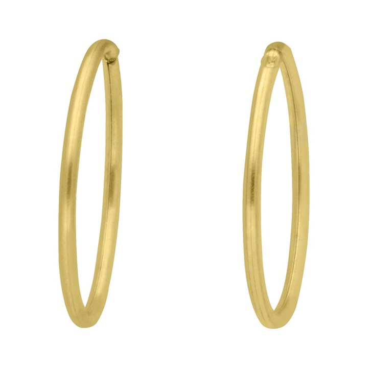 9ct Gold Hoop Earrings - 14mm - G2460