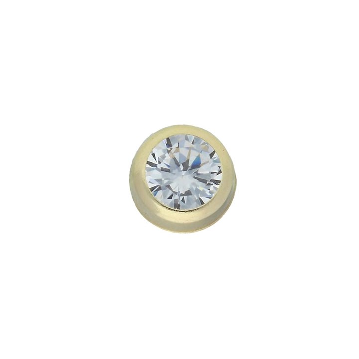 9ct Gold Cubic Zirconia Single Stud Earring - 6mm - G3424
