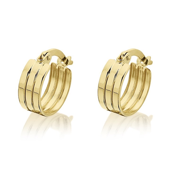 9ct Gold Hoop Earrings - 10mm - G41108