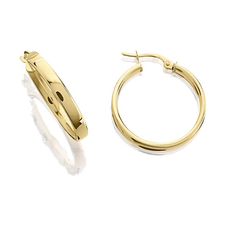 9ct Gold Hoop Earrings - 20mm - G41119