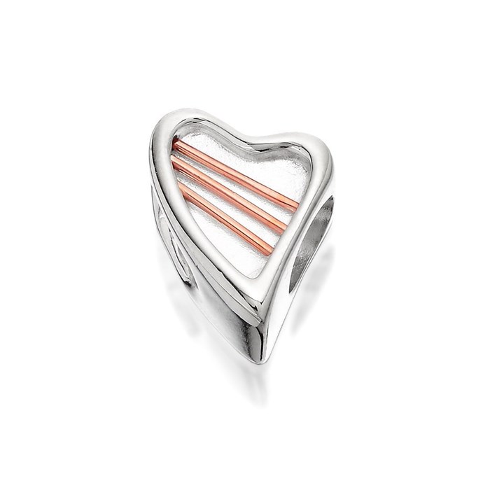 Clogau Silver And 9ct Rose Gold Heartstrings Bead Charm - G4436