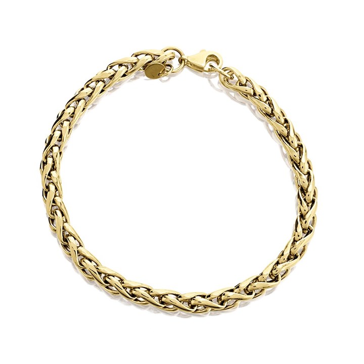 9ct Gold 5mm Wide Spiga Bracelet - 7.5in - G64101