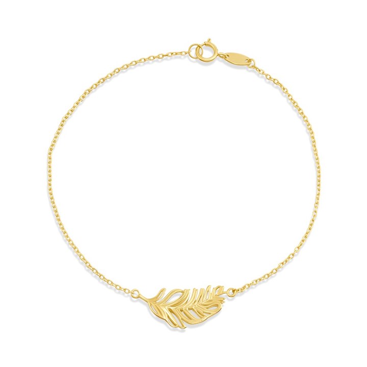 9ct Gold Feather Bracelet - G64112