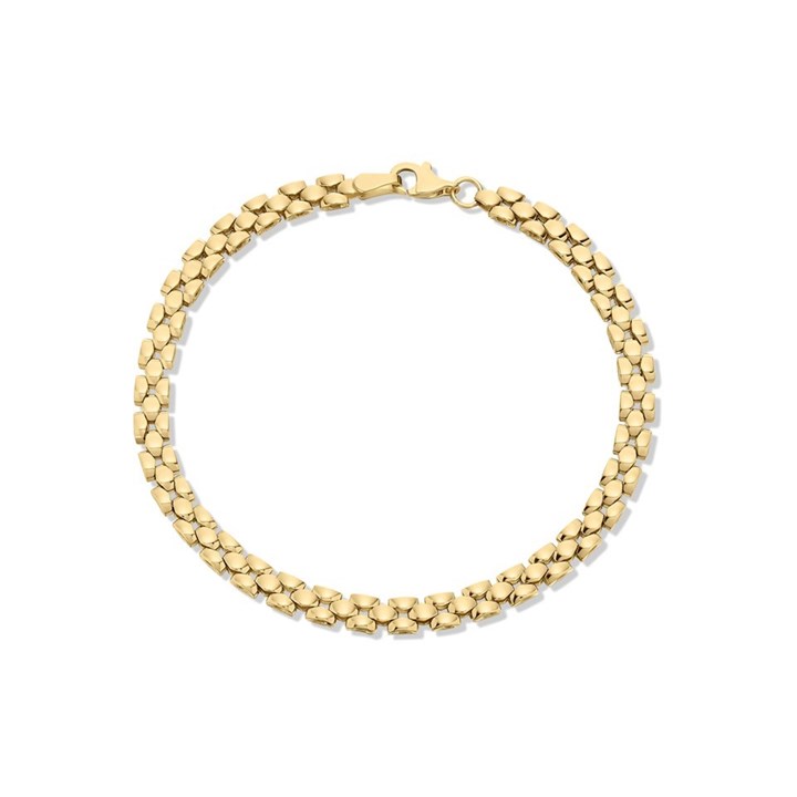 9ct Gold Fancy Link Bracelet - 7.5in - G6485