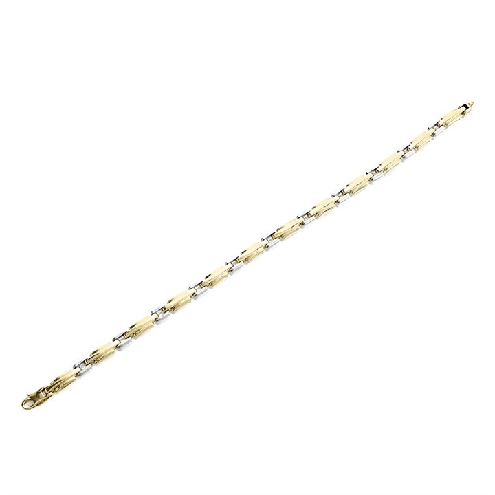 9ct Two Colour Gold Bracelet - 7.5in - G6492