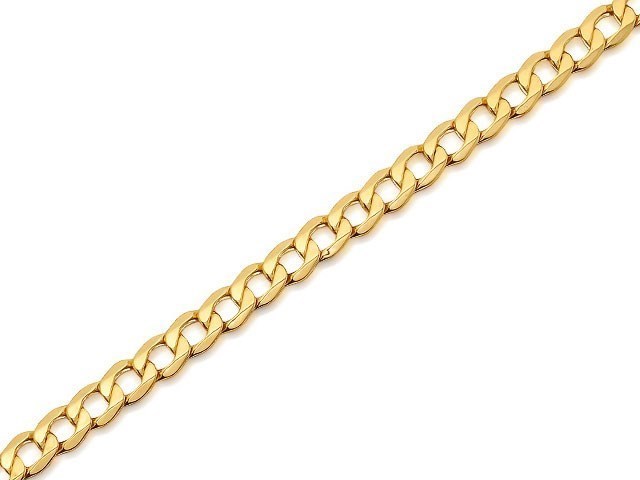 9ct Gold 5mm Wide Curb Bracelet - 7.5in - G7220
