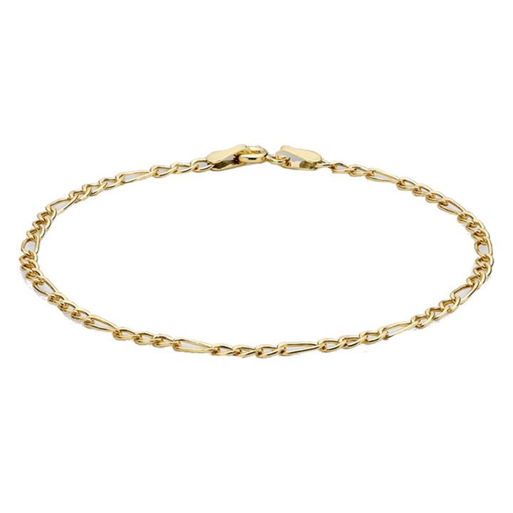 9ct Gold Figaro Anklet - 9in - G7925
