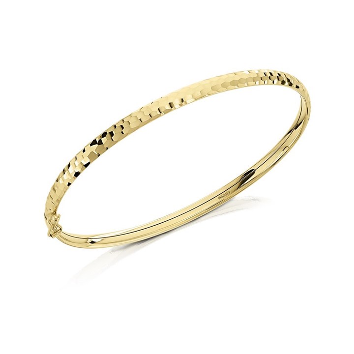 9ct Gold Sparkle Cut Bangle - G8439