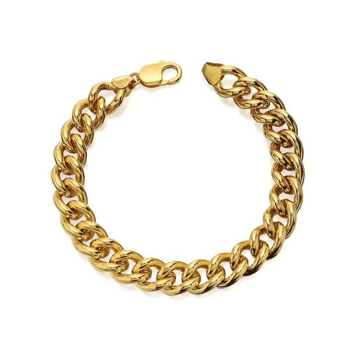 Rolled Gold Chunky Curb Bracelet - Approx. 8.5in - G8748