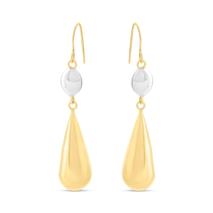 Bonded Silver And 9ct Gold Double Drop Earrings - G9926