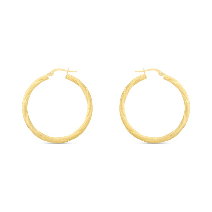 Bonded Silver And 9ct Gold Double Twisted Hoop Earrings - G9939