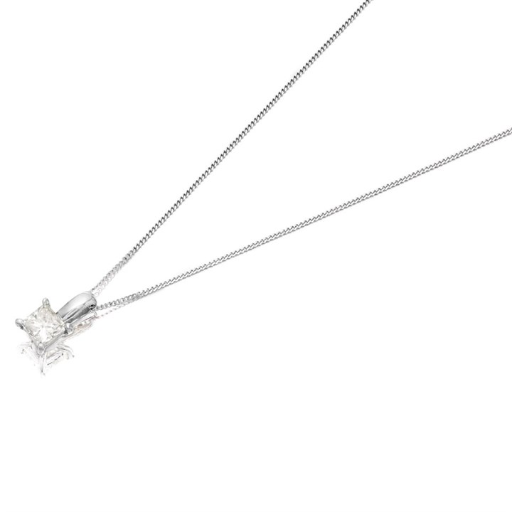 18ct White Gold Diamond Solitaire Necklace - 59pts - H/I1 - H05169