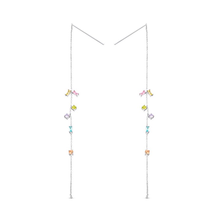 Sif Jakobs Silver Princess Chain Pull Through Earrings - J02134