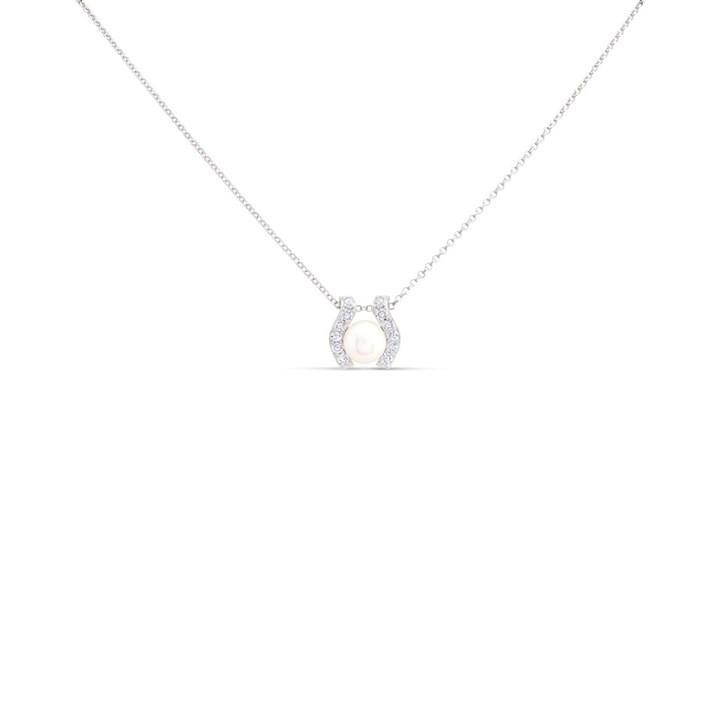 Sif Jakobs Silver Freshwater Pearl CZ Ponza Necklace - J02143