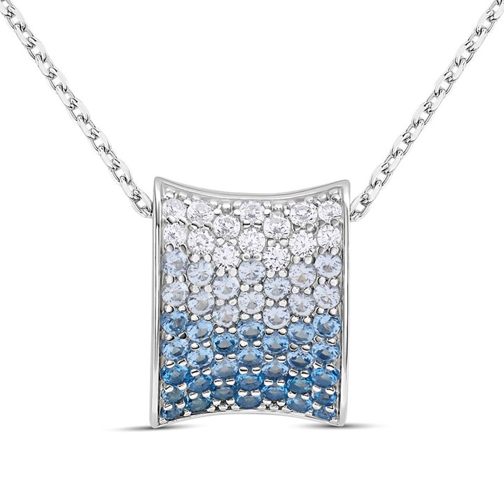 Sif Jakobs Felline Concavo Blue And Clear CZ Necklace - J02172