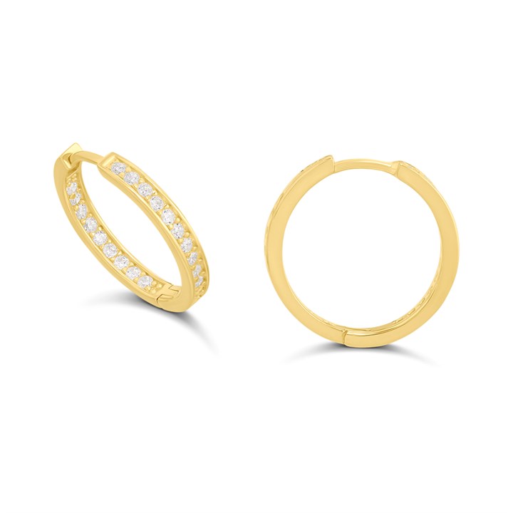 Sif Jakobs Gold Plated Silver Ellera Corte CZ Hoop Earrings - J02217