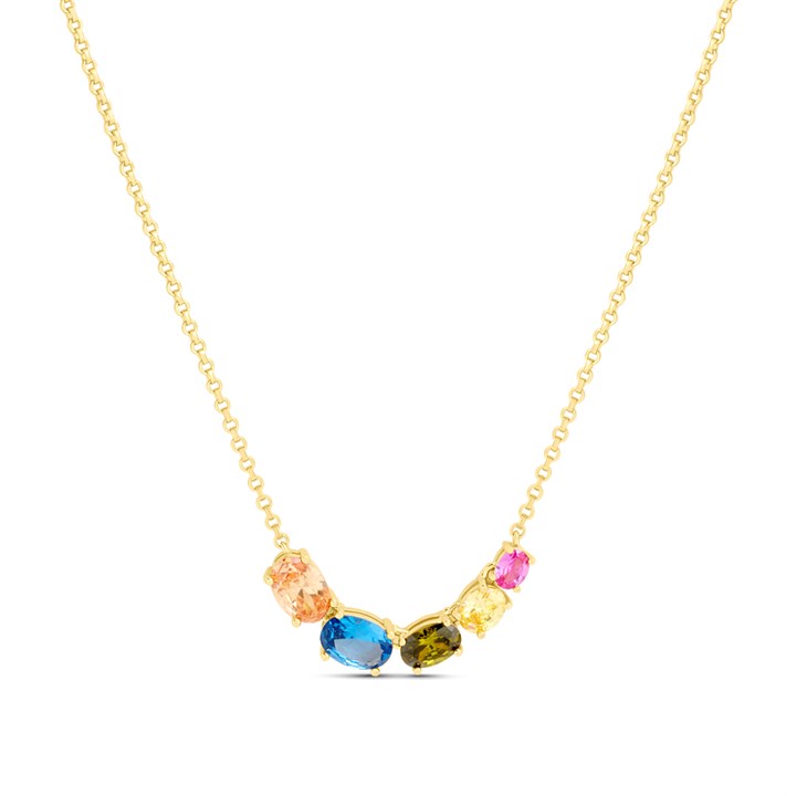 Sif Jakobs Ellisse Clinque Multi Coloured CZ Necklace - J02223