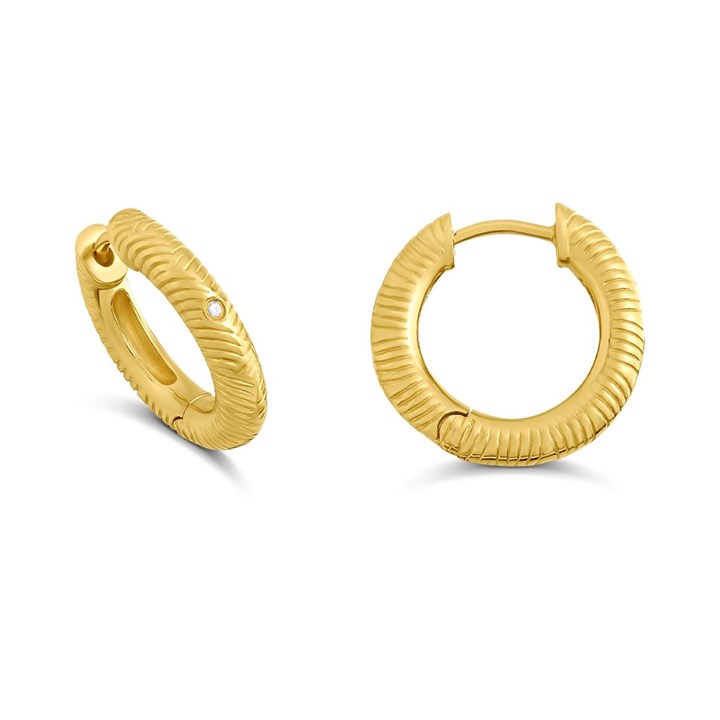 Hot Diamonds Gold Spirit 18ct Gold Plated Hoop Earrings - J0302