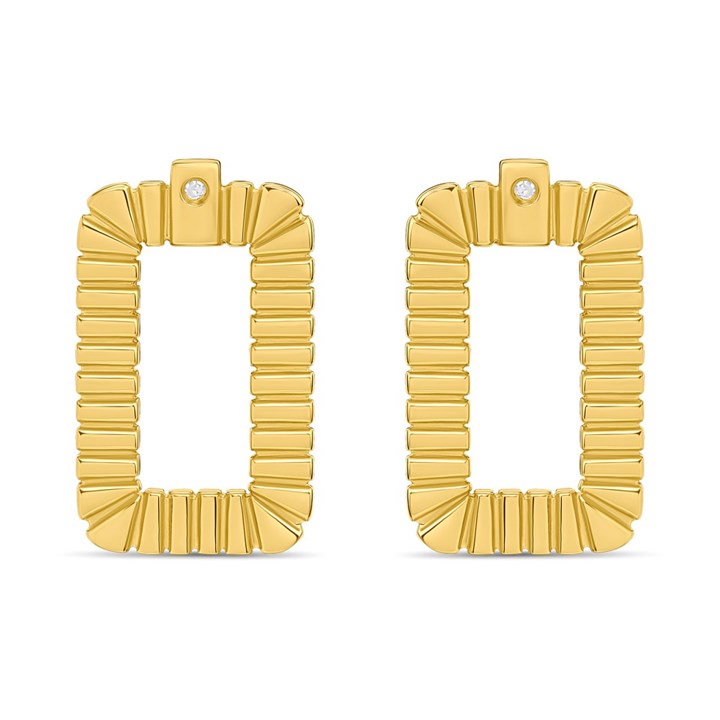 Hot Diamonds Gold Radiant 18ct Gold Plated Earrings - J0303