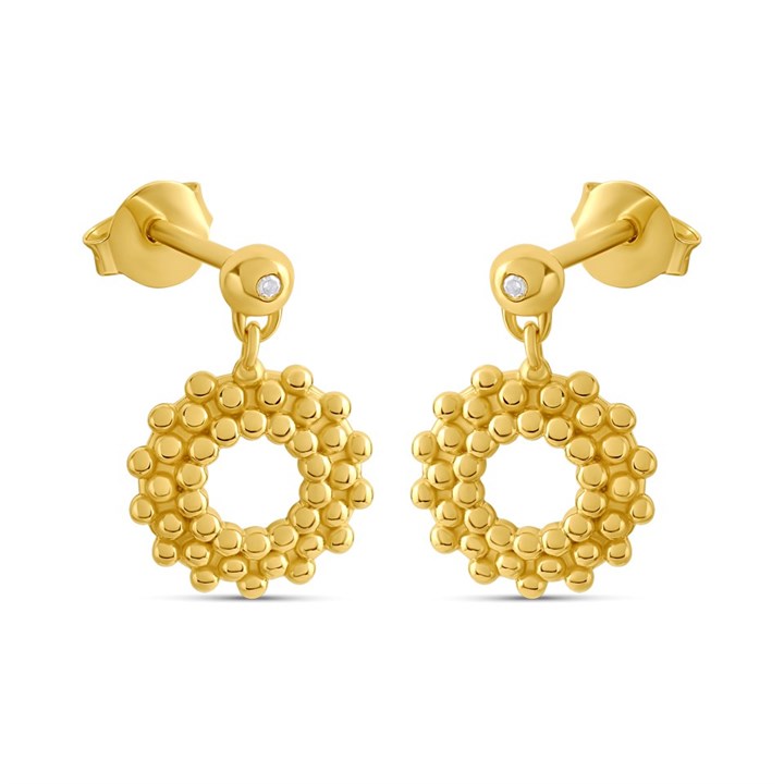 Hot Diamonds Gold Blossom 18ct Gold Plated Drop Earrings - J0304