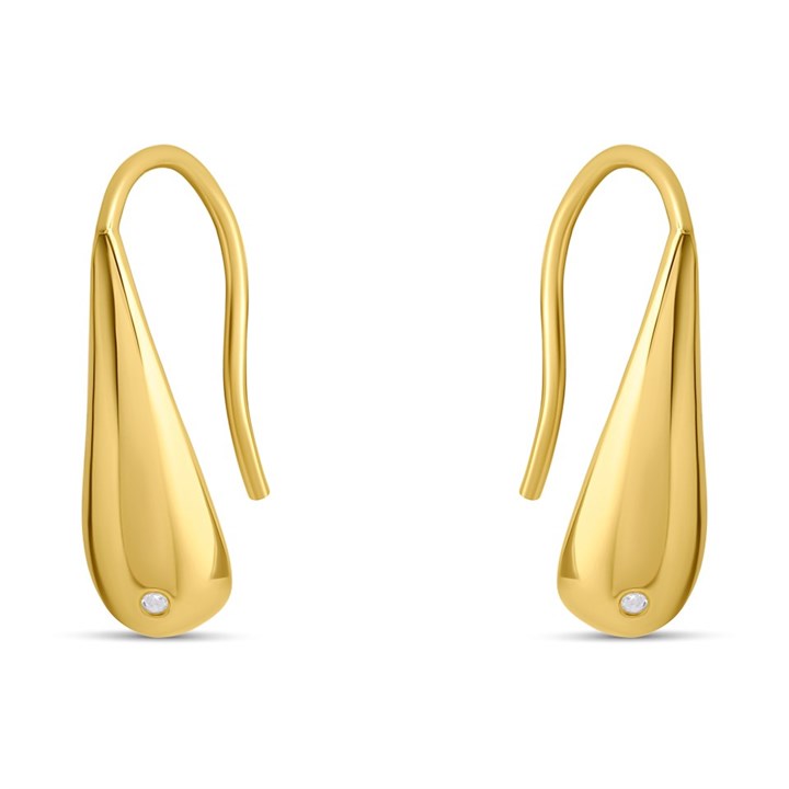 Hot Diamonds Gold Tide 18ct Gold Plated Hook Wire Earrings - J0306