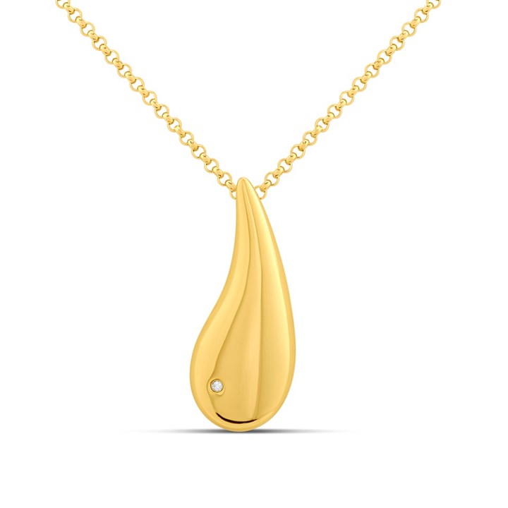 Hot Diamonds Gold Tide 18ct Gold Plated Necklace - J0321